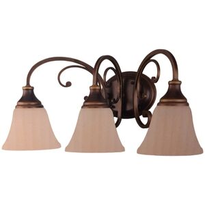 Classic 3 light Vanity Fixture Bathroom Classy Bronze  frosted white glass shade
